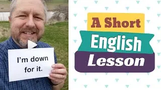 Meaning of I'M DOWN FOR IT and I'M UP FOR IT - A Short English Lesson with Subtitles