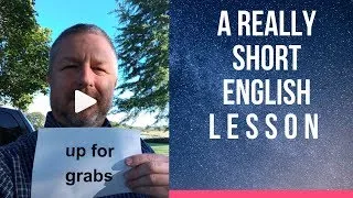 Meaning of UP FOR GRABS and FREE FOR THE TAKING - A Really Short English Lesson with Subtitles