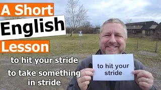 Learn the English Phrases TO HIT YOUR STRIDE and TO TAKE SOMETHING IN STRIDE