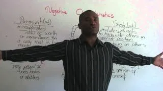 English Vocabulary - Negative Characteristics - arrogant, vain, snob...