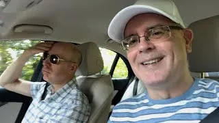 Driving along on a sunny September day in England - Mr Duncan and Mr Steve