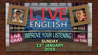 Learn English Live - 13th January 2019 - Divorce - Sabbath - Sulky Steve - Day & Month