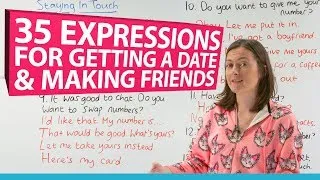 Learn 35 English phrases for making friends & asking someone out on a date 💃🕺💕💋