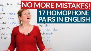 Learn 17 homophone pairs in English: be/bee, know/no, hear/here…