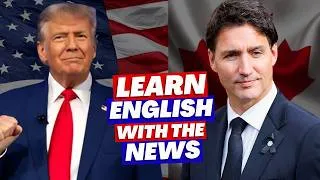 Donald Trump Meets Justin Trudeau in Florida 🇺🇸🇨🇦 Learn English with the News