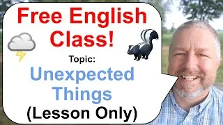 Free English Class! Topic: Unexpected Things! 🌩️🦨💵 (Lesson Only)