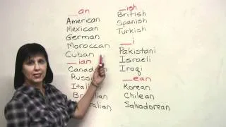 Speaking English - Nationalities - AMERICAN, RUSSIAN, IRAQI, SPANISH...