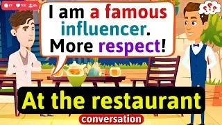 At the restaurant conversation (Influencer wants to eat for free) English Conversation Practice