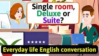 Shadowing English Conversation Practice (Booking a hotel room) Improve English Speaking Skills