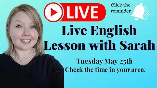 Learn English Live Lesson l You can learn English with Sarah