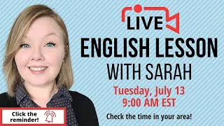 Learn English Live Lesson l You can learn English with Sarah l Mirroring Technique