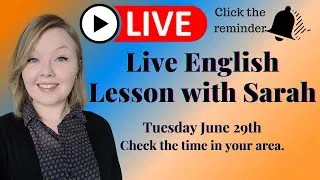 Learn English Live Lesson l You can learn English with Sarah